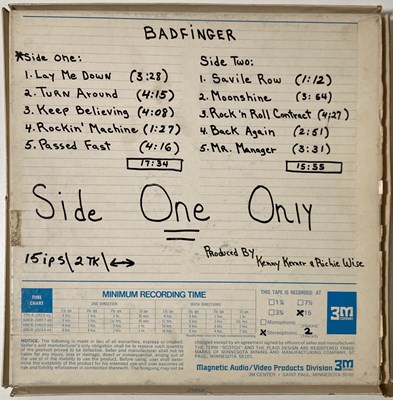 Lot 125 - BADFINGER - MASTER TAPES FOR UNRELEASED LP.