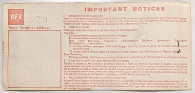 Lot 143 - THE BEATLES - A BEA FLIGHT TICKET SIGNED AND AMENDED BY GEORGE HARRISON.