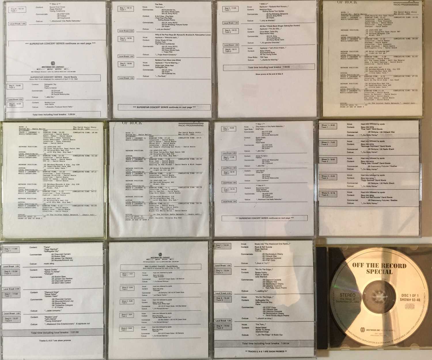 Lot 29 - David Bowie - Radioplay/Westwood One CDs