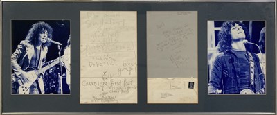 Lot 418 - MARC BOLAN / T.REX - HANDWRITTEN LETTER AND NOTE.
