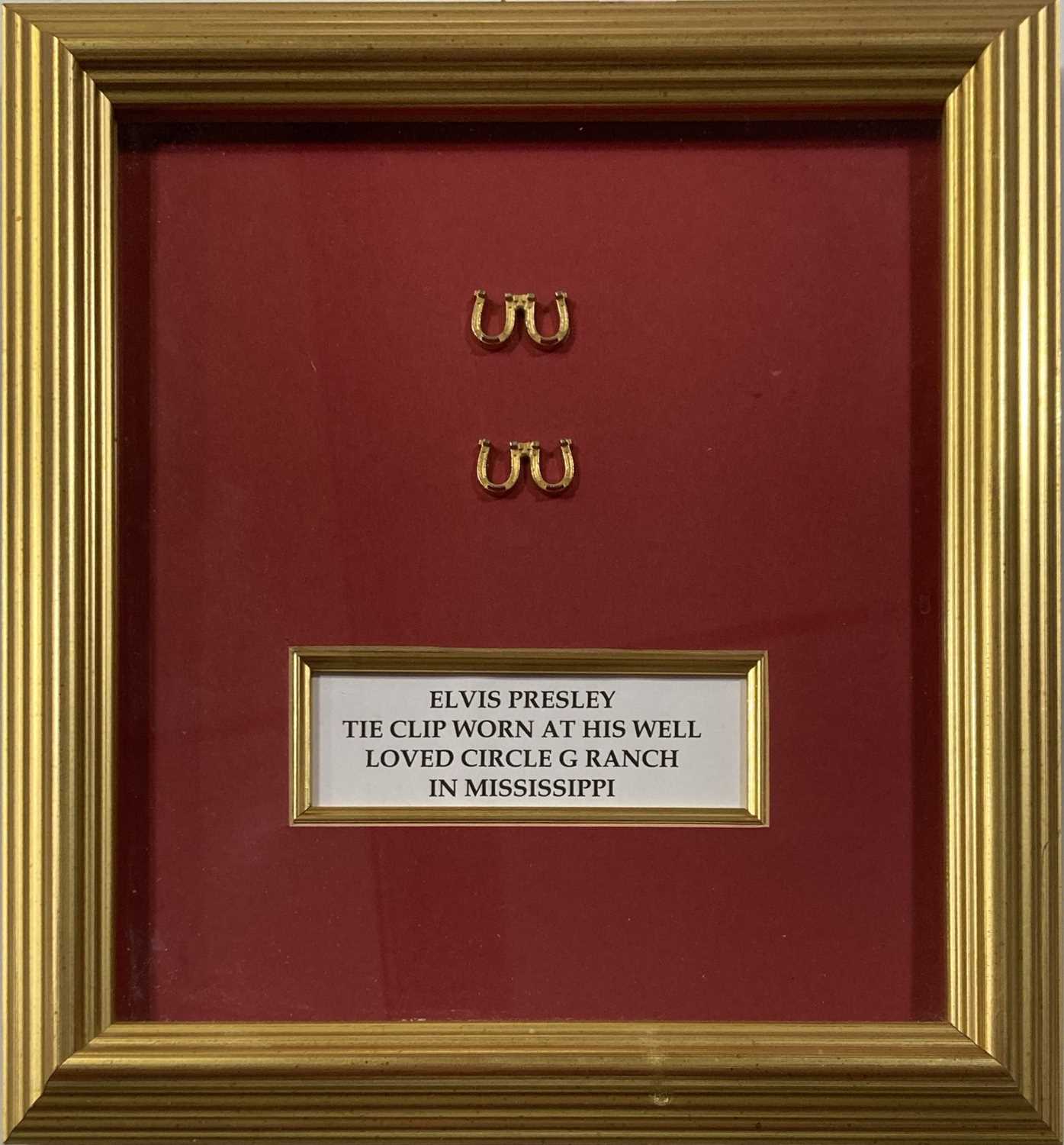 Lot 395 - ELVIS PRESLEY - OWNED AND WORN TIE CLIPS.
