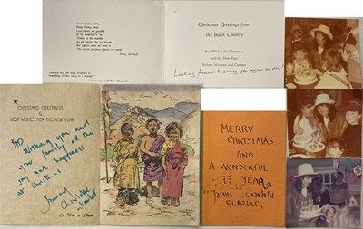 Lot 423 - LED ZEPPELIN JIMMY PAGE & ROBERT PLANT HAND SIGNED CHRISTMAS CARDS AND FAMILY PHOTOGRAPHS.