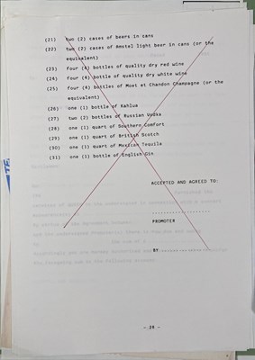 Lot 530 - CONTRACTS AND CONCERT BOOKING ARCHIVE - QUEEN 1982-1986.