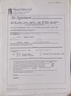 Lot 530 - CONTRACTS AND CONCERT BOOKING ARCHIVE - QUEEN 1982-1986.