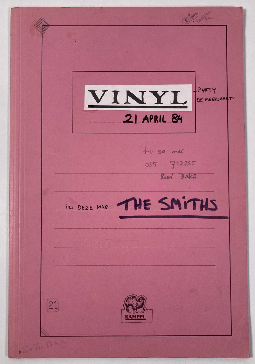 Lot 541 - CONTRACTS AND CONCERT BOOKING ARCHIVE - THE SMITHS INC MORRISSEY SIGNED CONTRACT, 1984.