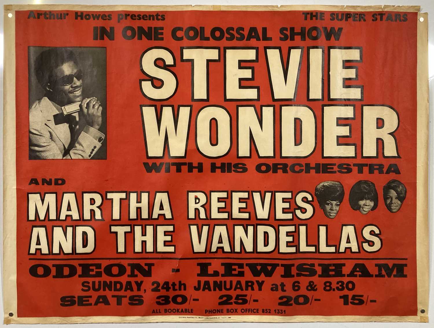 Lot 243 - STEVIE WONDER - AN ORIGINAL 1971 CONCERT POSTER.
