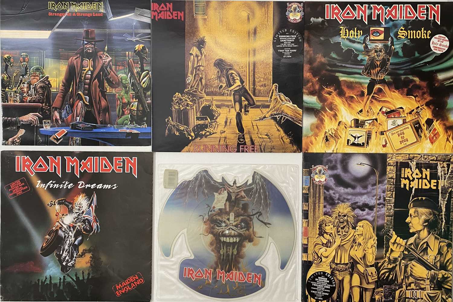 Lot 976 - IRON MAIDEN/ AC/DC AND RELATED - LPs/ 12"