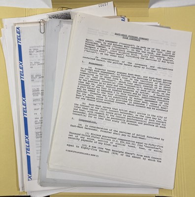 Lot 549 - CONTRACTS AND CONCERT BOOKING ARCHIVE - BOB DYLAN, 1984-1991.