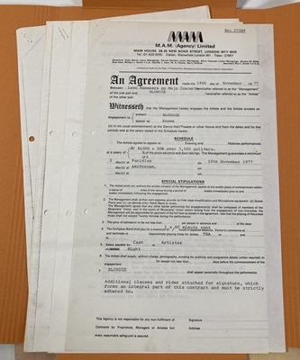 Lot 553 - CONTRACTS AND CONCERT BOOKING ARCHIVE - BLONDIE/DEBBIE HARRY, 1977-1991.