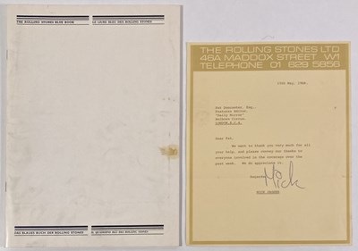 Lot 404 - THE ROLLING STONES - MICK JAGGER SIGNED LETTER.