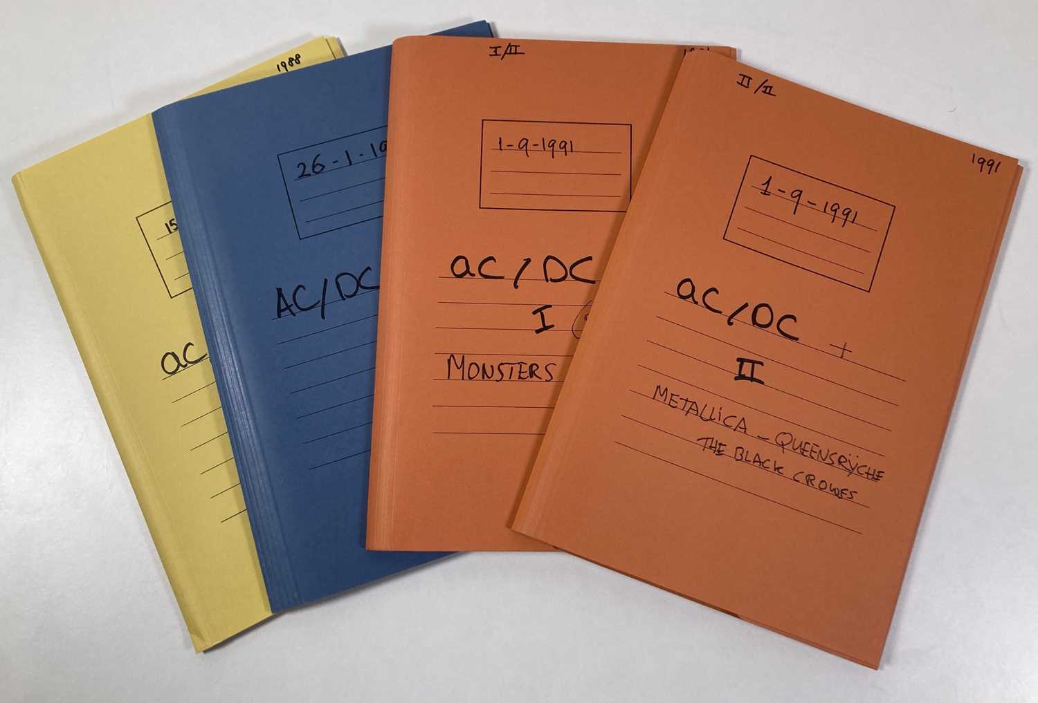 Lot 558 - CONTRACTS AND CONCERT BOOKING ARCHIVE -AC/DC, 1986-1991.