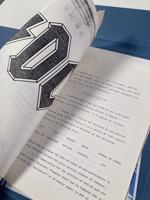 Lot 558 - CONTRACTS AND CONCERT BOOKING ARCHIVE -AC/DC, 1986-1991.