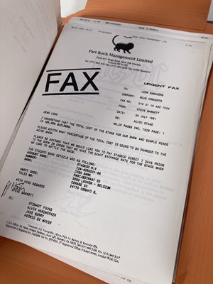 Lot 558 - CONTRACTS AND CONCERT BOOKING ARCHIVE -AC/DC, 1986-1991.