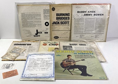 Lot 393 - ROCK N ROLL - SIGNED LPS INC JACK SCOTT / BUDDY KNOX / CHARLIE GRACIE / FATS DOMINO.