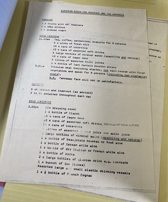 Lot 564 - CONTRACTS AND CONCERT BOOKING ARCHIVE - SIOUXSIE AND THE BANSHEES - 1982-1991 WITH T-SHIRT.