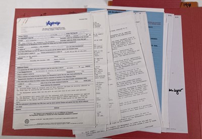 Lot 564 - CONTRACTS AND CONCERT BOOKING ARCHIVE - SIOUXSIE AND THE BANSHEES - 1982-1991 WITH T-SHIRT.