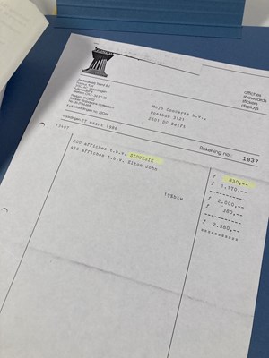 Lot 564 - CONTRACTS AND CONCERT BOOKING ARCHIVE - SIOUXSIE AND THE BANSHEES - 1982-1991 WITH T-SHIRT.