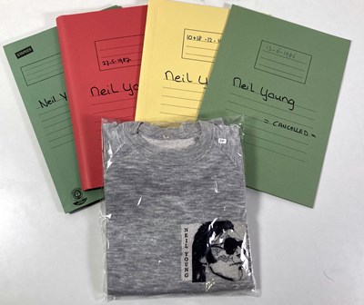 Lot 567 - CONTRACTS AND CONCERT BOOKING ARCHIVE - NEIL YOUNG, 1982-1989 INC SWEATSHIRT.