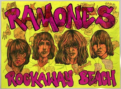 Lot 265 - THE RAMONES - HAND PAINTED POSTER ART.