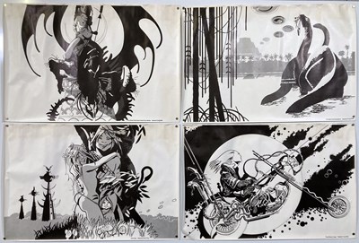 Lot 267 - HAWKWIND - SET OF FIVE BARNEY BUBBLES DESIGNED POSTERS.