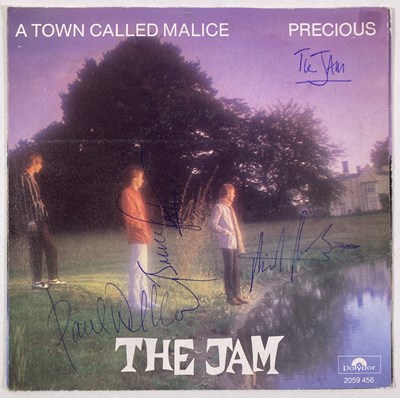 Lot 425 - THE JAM - FULLY SIGNED TOWN CALLED MALICE 7" SINGLE.