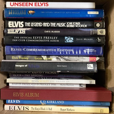 Lot 84 - ELVIS PRESLEY - BOOKS/DVDS/HEADLINES AND MAGAZINES.