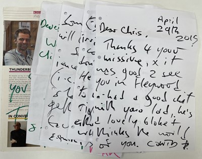 Lot 451 - MARK E SMITH / THE FALL - CORRESPONDENCE FROM MARK INC SIGNED LETTERS.