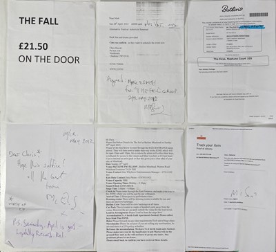 Lot 452 - MARK E SMITH / THE FALL - CORRESPONDENCE FROM MARK AND CONCERT EPHEMERA.