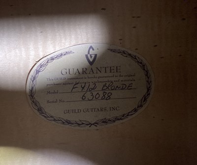 Lot 570 - YES INTEREST - A GUILD F-512 12 STRING ACOUSTIC GUITAR OWNED AND PLAYED BY CHRIS SQUIRE.