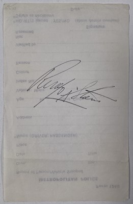 Lot 423 - THE BEATLES - POLICE FORM SIGNED BY RINGO STARR c1968