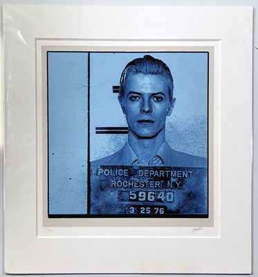 Lot 435 - DAVID BOWIE - A LIMITED EDITION 'MUGSHOT' PRINT BY SIDOLI.