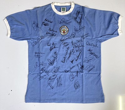 Lot 21 - FOOTBALL MEMORABILIA - MANCHESTER CITY LEGENDS SIGNED SHIRT.
