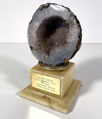 Lot 355 - 10CC - 1975 MELODY MAKER INTERNATIONAL AWARD FOR 'I'M NOT IN LOVE'.