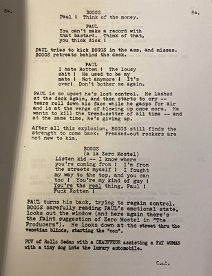 Lot 262 - THE SEX PISTOLS - WHO KILLED BAMBI FILM SCRIPT - PAUL COOK'S COPY