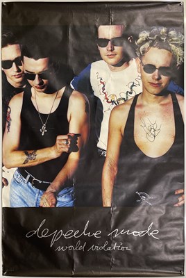 Lot 322 - DEPECHE MODE - FULLY SIGNED 'WORLD VIOLATOR' POSTER.