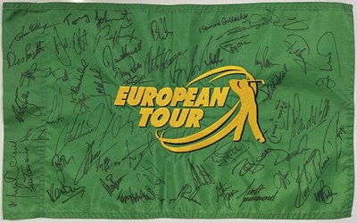 Lot 87 - GOLF MEMORABILIA - MULTI SIGNED EUROPEAN TOUR FLAG.