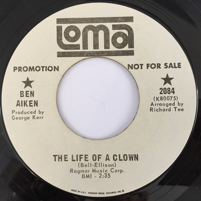 Lot 9 - BEN AIKEN - SATISFIED/ THE LIFE OF A CLOWN 7" (US PROMO - LOMA 2084)