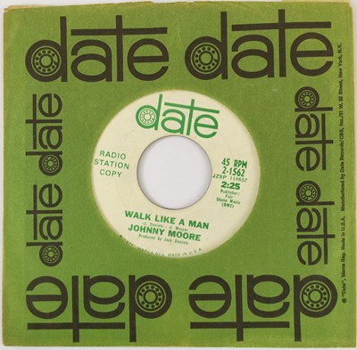 Lot 12 - JOHNNY MOORE - WALK LIKE A MAN 7" (US PROMO - STYRENE - DATE 2-1562)