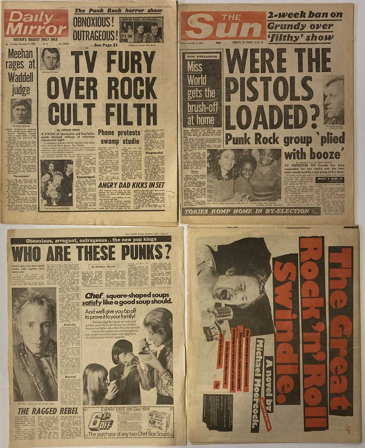 Lot 274 - ORIGINAL SEX PISTOLS RARE NEWSPAPER HEADLINES AND PRESS RELEASE