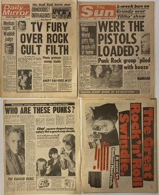 Lot 274 - ORIGINAL SEX PISTOLS RARE NEWSPAPER HEADLINES AND PRESS RELEASE