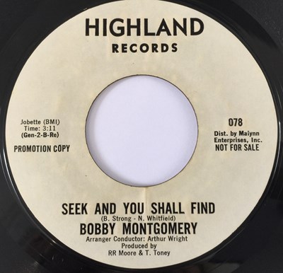 Lot 29 - BOBBY MONTGOMERY - MAKE ME YOURS/ SEEK AND YOU SHALL FIND 7" (US PROMO - HIGHLAND RECORDS 078)