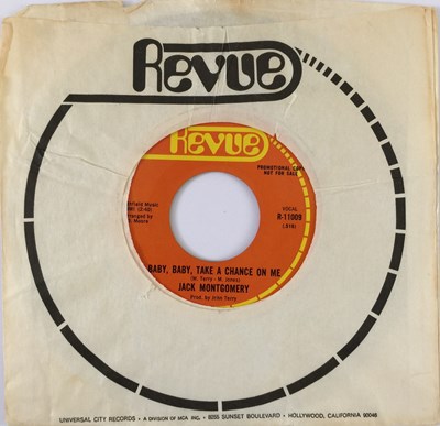 Lot 30 - JACK MONTGOMERY - BABY, BABY, TAKE A CHANCE ON ME 7" (US PROMO - REVUE RECORDS R-11009)