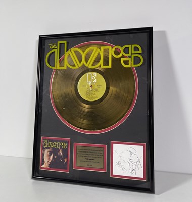 Lot 465 - THE DOORS - LIMITED EDITION 24K GOLD AWARD WITH BAND SIGNATURES.