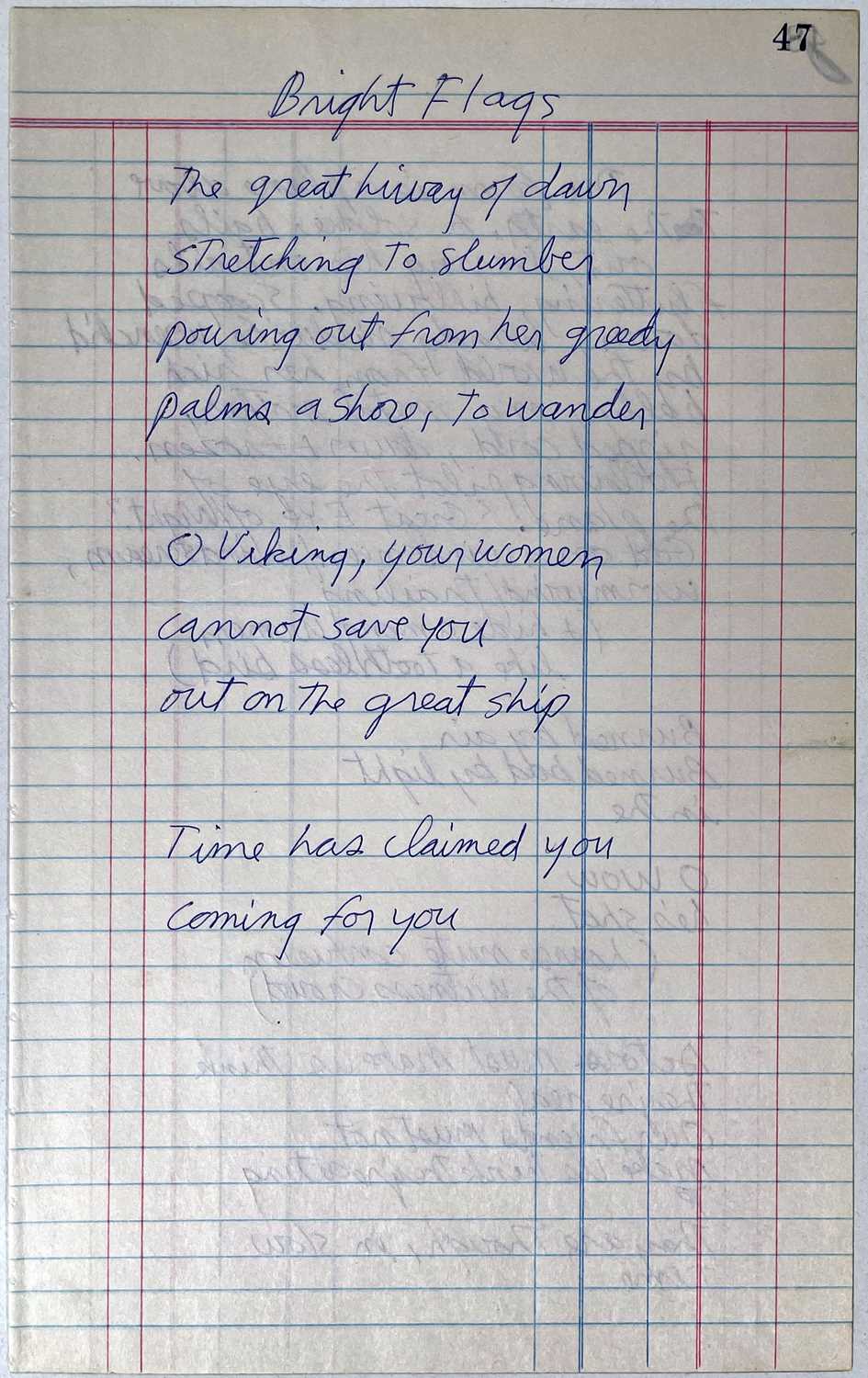 Lot 466 - THE DOORS / JIM MORRISON - HANDWRITTEN POETRY.