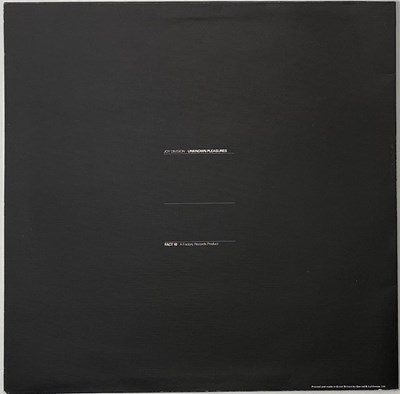Lot 289 - JOY DIVISION - UNKNOWN PLEASURES LP (ORIGINAL UK 'TRANSLUCENT RED' COPY - FACT 10)
