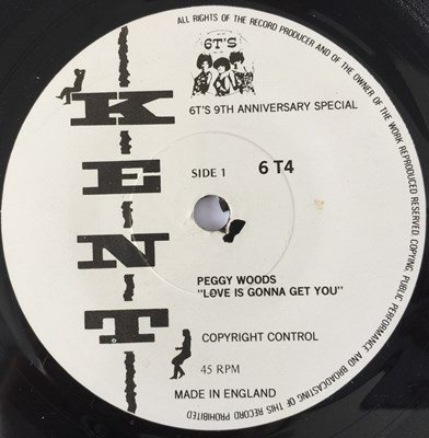 Lot 52 - PEGGY WOODS/ Z.Z.'S BAND - LOVE IS GONNA GET YOU/ YOU JUST CHEAT AND LIE 7" (UK KENT - 6 T4)