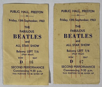 Lot 371 - THE BEATLES - A PAIR OF TICKETS FOR PRESTON, 13TH SEPTEMBER 1963.