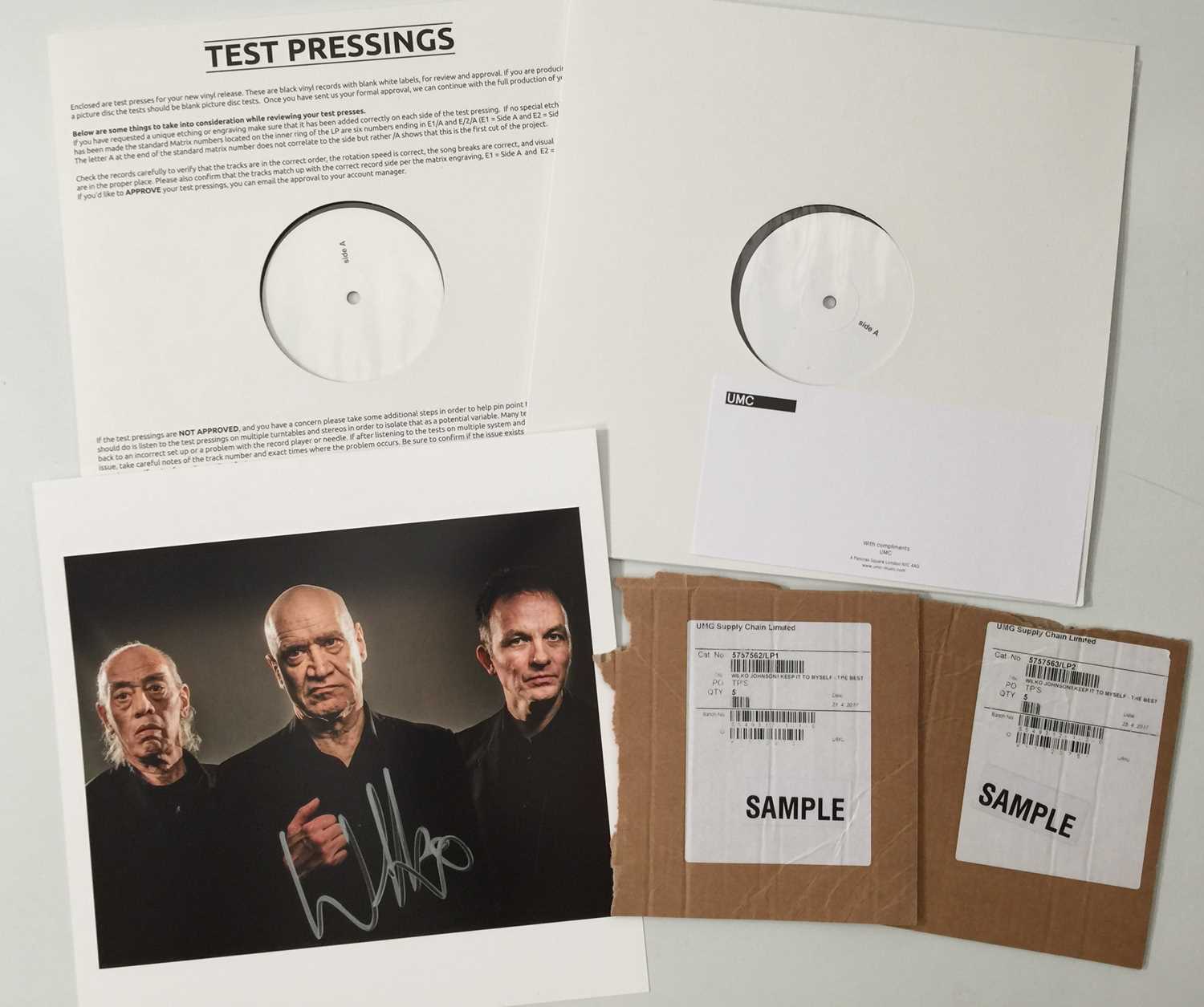Lot 16 - WILKO JOHNSON - 2018 WHITE LABEL TEST PRESSING LP (INCLUDING SIGNED PRINT)