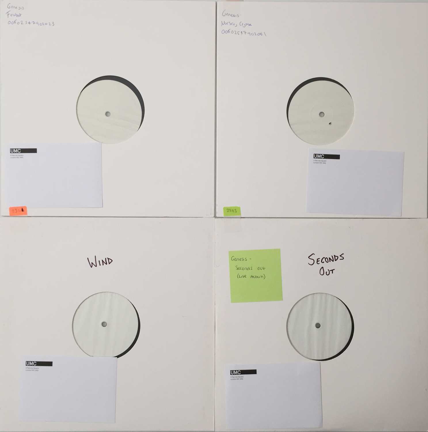 Lot 18 - GENESIS - WHITE LABEL TEST PRESSING LPs
