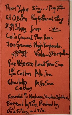 Lot 294 - ON A FRIDAY (RADIOHEAD) GRIPE DEMO CASSETTE WITH UNHEARD TRACKS AND HANDWRITTEN NOTE FROM THOM.